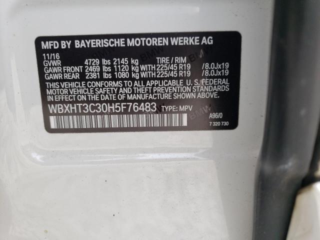 WBXHT3C30H5F76483 - 2017 BMW X1 XDRIVE28I WHITE photo 13