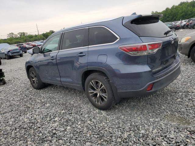 5TDJKRFH5GS264743 - 2016 TOYOTA HIGHLANDER XLE BLUE photo 2