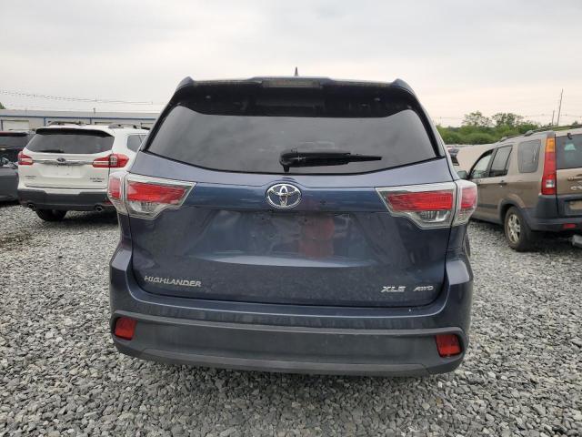5TDJKRFH5GS264743 - 2016 TOYOTA HIGHLANDER XLE BLUE photo 6