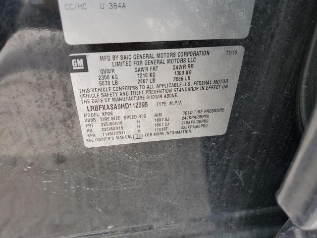 LRBFXASA9HD112395 - 2017 BUICK ENVISION PREFERRED BLACK photo 12