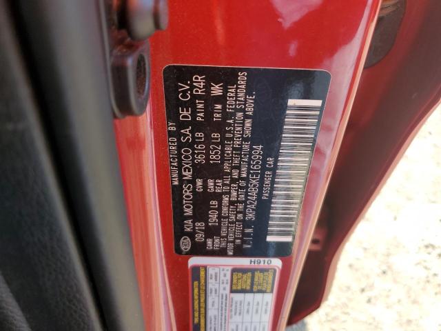 3KPA24AB5KE165994 - 2019 KIA RIO S RED photo 13