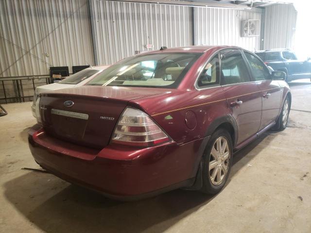 1FAHP25W08G103810 - 2008 FORD TAURUS LIMITED BURGUNDY photo 4