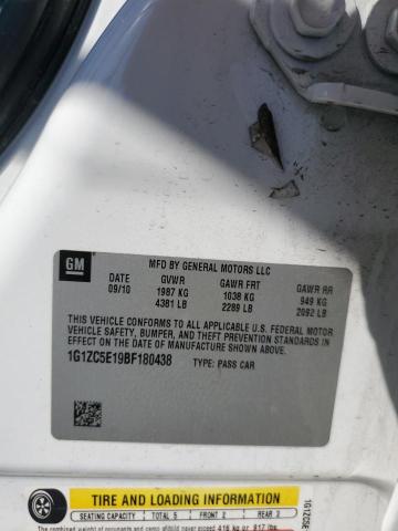 1G1ZC5E19BF180438 - 2011 CHEVROLET MALIBU 1LT 白色 照片 12