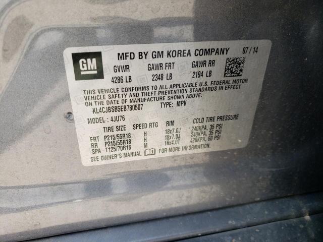 KL4CJBSB5EB780507 - 2014 BUICK ENCORE CONVENIENCE 灰色 照片 13