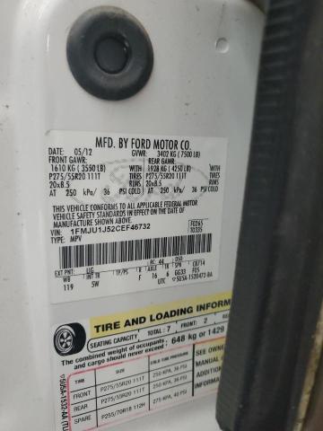 1FMJU1J52CEF46732 - 2012 FORD EXPEDITION XLT Ağ foto 13