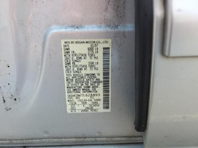 5N1AR18W77C628893 - 2007 NISSAN PATHFINDER LE SILVER photo 14