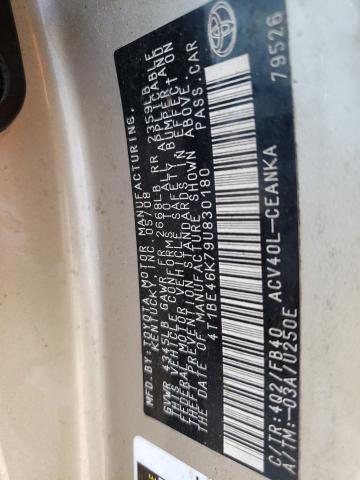 4T1BE46K79U830180 - 2009 TOYOTA CAMRY BASE TAN photo 12