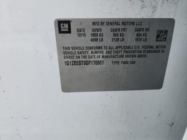 1G1ZE5ST0GF178861 - 2016 CHEVROLET MALIBU LT WHITE photo 12