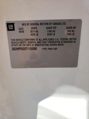 2G2WP552071139366 - 2007 PONTIAC GRAND PRIX 白色 照片 12