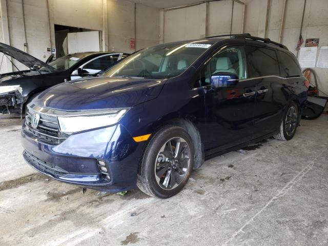 5FNRL6H91NB043727 - 2022 HONDA ODYSSEY ELITE BLUE photo 1