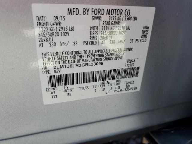 2LMTJ6LR3GBL33096 - 2016 LINCOLN MKX RESERVE Gümüş foto 14