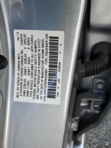 2HGFC2F87KH553691 - 2019 HONDA CIVIC SPORT 银色 照片 13
