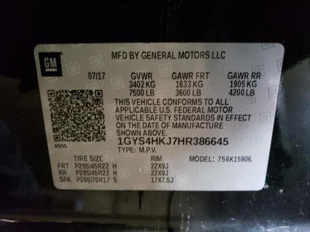 1GYS4HKJ7HR386645 - 2017 CADILLAC ESCALADE ESV LUXURY BLACK photo 13