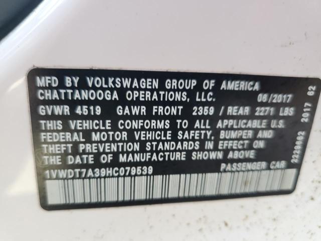 1VWDT7A39HC079539 - 2017 VOLKSWAGEN PASSAT R-LINE Ağ foto 12