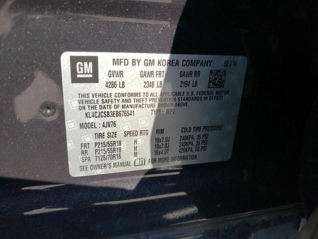 KL4CJCSB3EB676541 - 2014 BUICK ENCORE BLACK photo 13