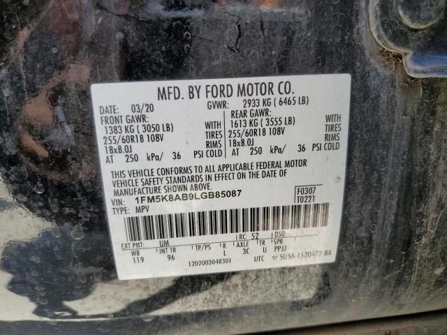 1FM5K8AB9LGB85087 - 2020 FORD EXPLORER POLICE INTERCEPTOR 双色 照片 14