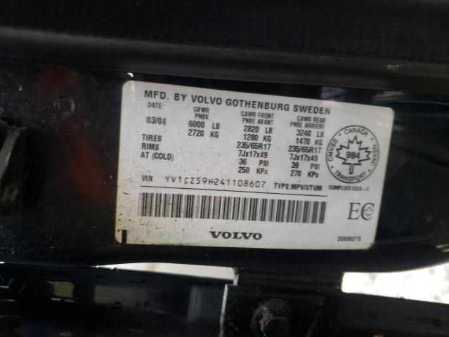 YV1CZ59H241108607 - 2004 VOLVO XC90 BLACK photo 13
