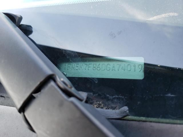 1FM5K7F86DGA74019 - 2013 FORD EXPLORER LIMITED შავი ფოტო 13