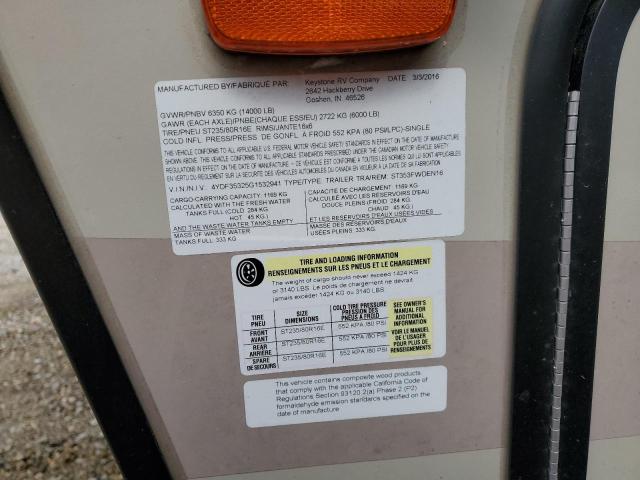 4YDF35325G1532941 - 2016 KEYSTONE SPRINTER ორფეროვანი ფოტო 10