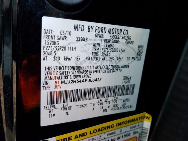 5LMJJ2H54AEJ08423 - 2010 LINCOLN NAVIGATOR  照片 10