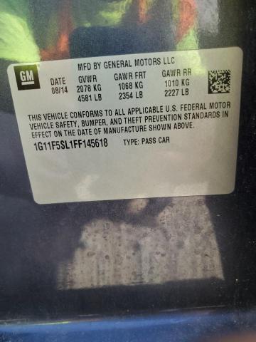 1G11F5SL1FF145618 - 2015 CHEVROLET MALIBU LTZ ლურჯი ფოტო 12