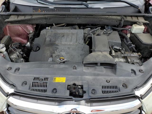 5TDKKRFHXFS101332 - 2015 TOYOTA HIGHLANDER XLE MAROON photo 12