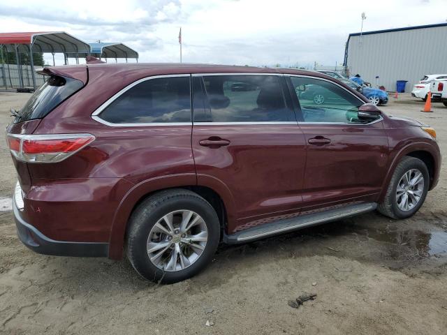5TDKKRFHXFS101332 - 2015 TOYOTA HIGHLANDER XLE MAROON photo 3