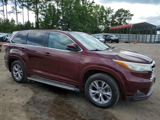 5TDKKRFHXFS101332 - 2015 TOYOTA HIGHLANDER XLE MAROON photo 4