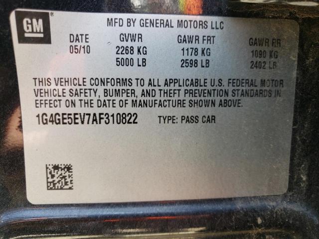 1G4GE5EV7AF310822 - 2010 BUICK LACROSSE CXS BLACK photo 12
