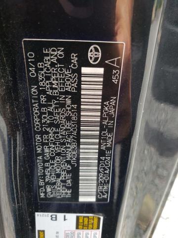 JTKDE3B77A0318514 - 2010 TOYOTA SCION TC 黑色 照片 12