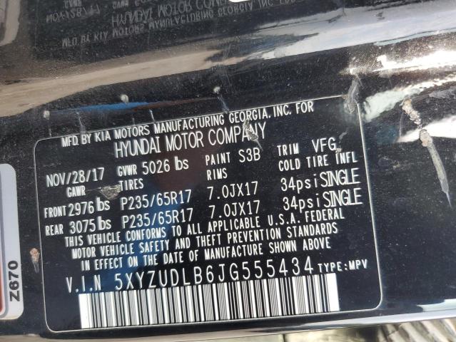 5XYZUDLB6JG555434 - 2018 HYUNDAI SANTA FE S Schwarz Foto 13