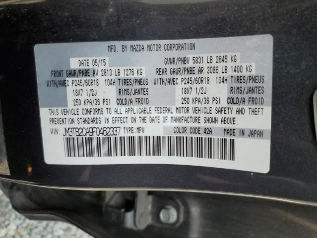 JM3TB2CA9F0462337 - 2015 MAZDA CX-9 TOURING GRAY photo 14