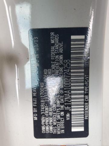 JF1ZNAA10D2724258 - 2013 TOYOTA SCION FR-S WHITE photo 12