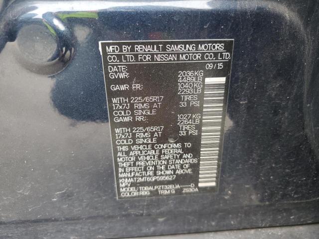 KNMAT2MT6GP595627 - 2016 NISSAN ROGUE S BLUE photo 12