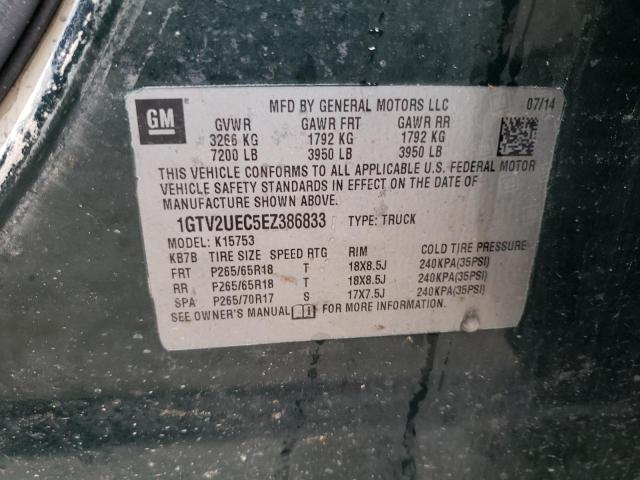 1GTV2UEC5EZ386833 - 2014 GMC SIERRA K1500 SLE GREEN photo 13