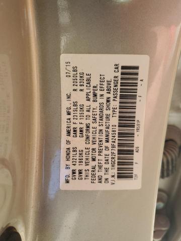 1HGCR2F79FA245810 - 2015 HONDA ACCORD EX TAN photo 12
