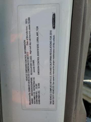 3AKJGED5XGDHP9486 - 2016 FREIGHTLINER CASCADIA 1 თეთრი ფოტო 10