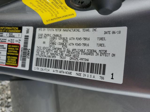 5TFAZ5CN4JX067059 - 2018 TOYOTA TACOMA DOUBLE CAB Silber Foto 13