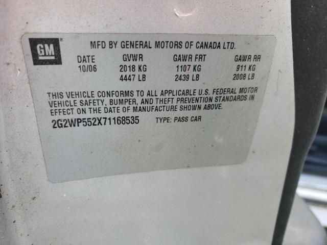 2G2WP552X71168535 - 2007 PONTIAC GRAND PRIX 银色 照片 12