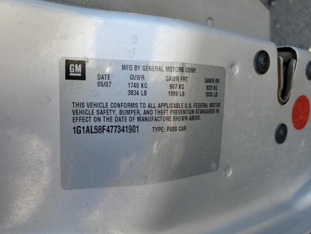 1G1AL58F477341901 - 2007 CHEVROLET COBALT LT SILVER photo 12