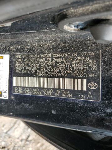 JTNBK46K973008704 - 2007 TOYOTA CAMRY LE BLACK photo 12