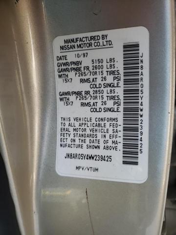 JN8AR05Y4WW239425 - 1998 NISSAN PATHFINDER LE TAN photo 13