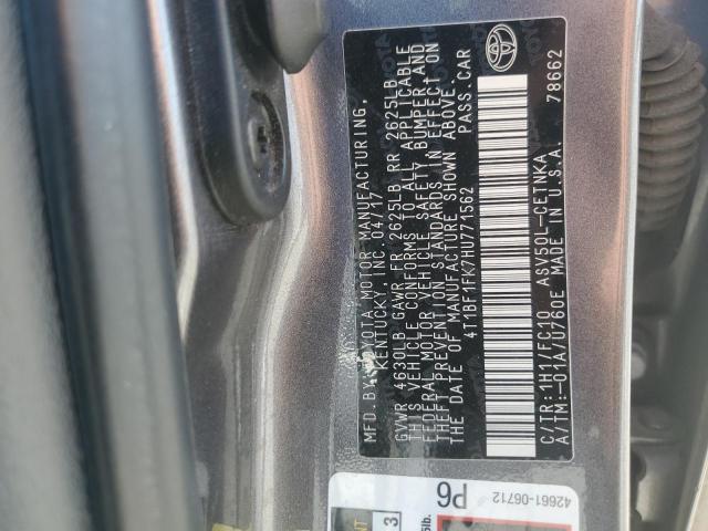 4T1BF1FK7HU771562 - 2017 TOYOTA CAMRY LE GRAY photo 12