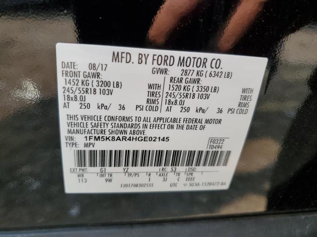 1FM5K8AR4HGE02145 - 2017 FORD EXPLORER POLICE INTERCEPTOR BLACK photo 13