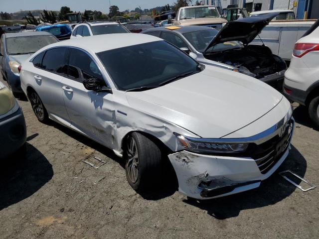 1HGCV3F10MA010030 - 2021 HONDA ACCORD HYBRID WHITE photo 4