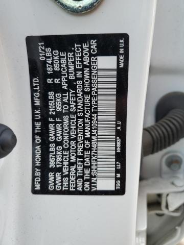 SHHFK7H48MU410944 - 2021 HONDA CIVIC SPORT 白色 照片 12