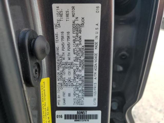 5TFJX4GN8FX039878 - 2015 TOYOTA TACOMA DOUBLE CAB PRERUNNER GRAY photo 12