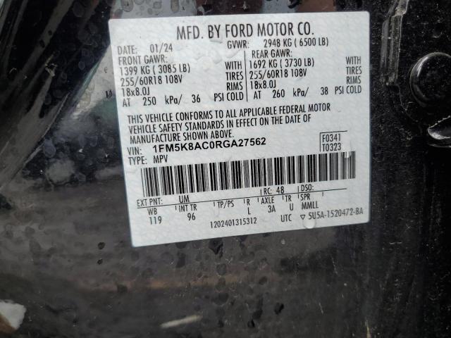 1FM5K8AC0RGA27562 - 2024 FORD EXPLORER POLICE INTERCEPTOR BLACK photo 13