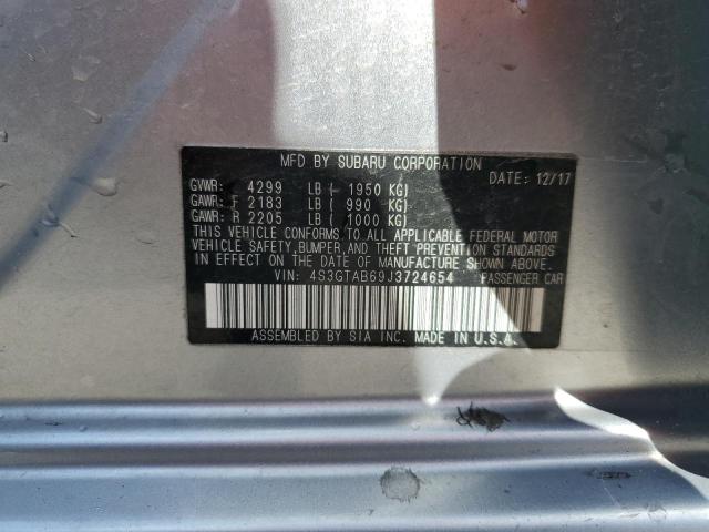 4S3GTAB69J3724654 - 2018 SUBARU IMPREZA PREMIUM SILVER photo 12