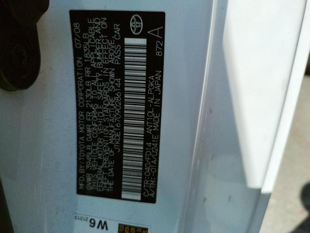 JTKDE167090286144 - 2009 TOYOTA SCION TC 白色 照片 12